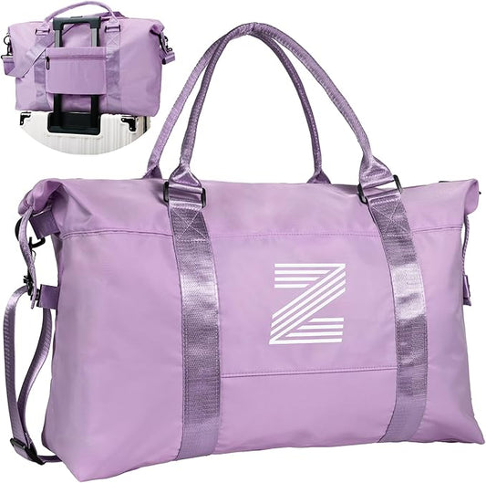 Gifts for Women, Teenage Girl Stuff Travel Duffel Bag, Teen Gift Weekender Bag, Gym Bag, Monogram Overnight Bag, Niece Gifts Daughter In Law Gifts Birthday Gifts for Girl (Letter Z)