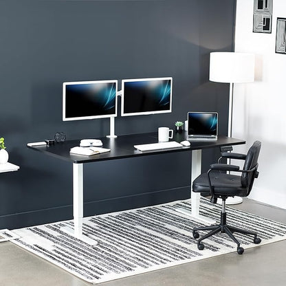 VIVO Electric 71 x 36 in Dual Motor Sit Stand Desk, Memory Height Adjustment, 2B Series, Black Top White Frame, DESK-KIT-2W7B-36