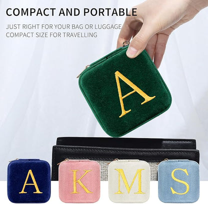 Parima Grandma Mothers Day - Grandma Gifts, Grandma Mothers Day Gift Ideas, Nana Gifts, Personalized Birthday Gifts for Grandma, Plush Velvet Personalized Jewelry Box Jewelry Case - Letter N, Green