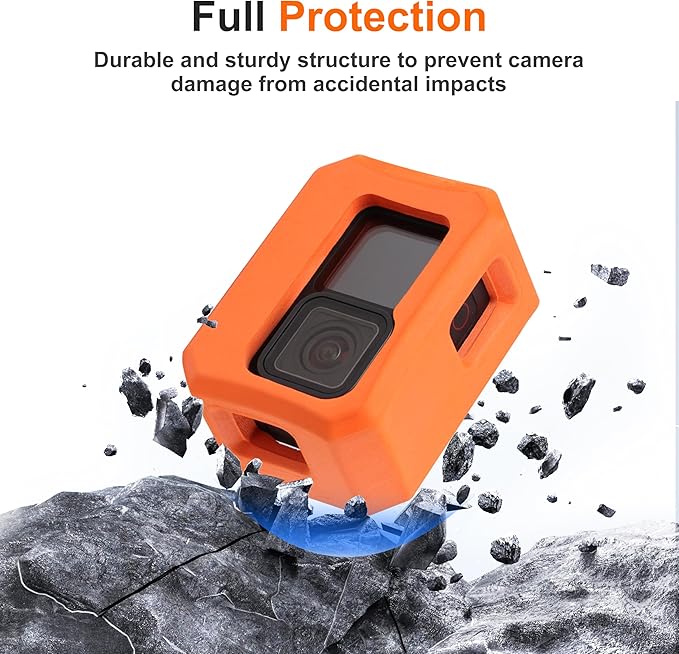 FitStill Soft Floaty Foam Case for Go Pro Hero 13/12/11/10/9 Black,Snorkeling,Surfing,Free diving,Wakeboarding Protective Cage Housing Shell Cover Hero13/12/11/10/9 Black Action Camera Accessories Kit