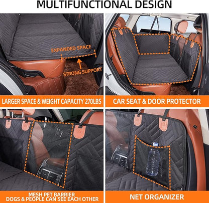 YJGF Back Seat Extender - Dog Car Seat Cover, Hammock for Dogs, Grey