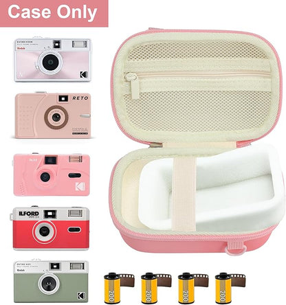 Leayjeen Digital Camera Case Compatible with KODAK EKTAR H35 H35N Half Frame Film Camera，Storage Holder Organizer for Kodak Ultra F9 M35 M38 Paper Shoot Camera-Pink(Case Only)