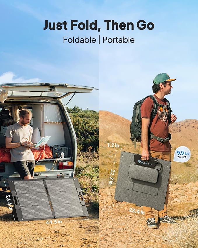 BLUETTI Elite 100 V2 Solar Generator with 100W Solar Panel (Ships Separately), 1024Wh Portable Power Station w/ 4 1800W AC Outlets, 35% Smaller, Ideal for Camping, Emergencies, Backup Power (2025 New)