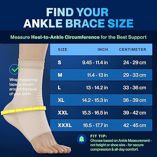 Modvel Foot & Ankle Brace Socks for Sprained Ankle Compression Sleeve - Foot Support for Women & Men - Tendonitis & Arthritis Ankle Brace Sports Running, Torn Ligaments & Women Stabilizing Ankle Wrap