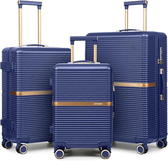Joyway Lightweight Carry-On Luggage 20 Inch with Spinner Wheels, TSA Lock, Durable ABS Hardshell Suitcase for Business & Travel (Dark Blue, 20/24/28 Inch)