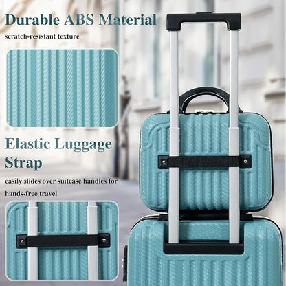 Hardshell 3pcs Luggage, Lightweight Suitcase with Spinner Wheels, Ice blue