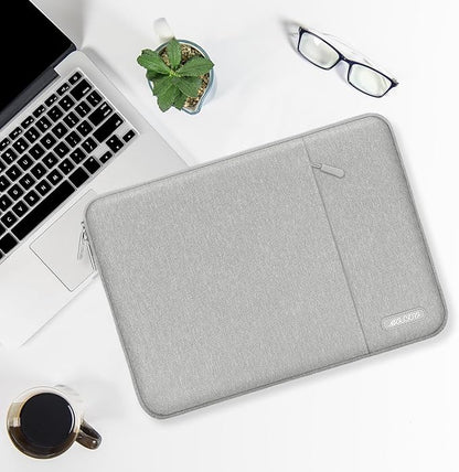 MOSISO Laptop Case 12.3 inch, 11.6-12.3 inch Laptop Sleeve Compatible with MacBook Air 11.6, Acer HP Dell Lenovo Samsung, Surface Pro, Polyester Vertical Computer Sleeve Bag with Pocket, Gray
