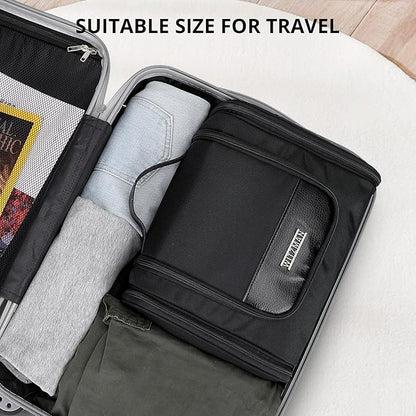 WITZMAN Toiletry Bag for Men Women Large Hanging Multi-organization Bathroom Bag Water-resistant Dopp Kit Shaving Bag Men(B690 Black)