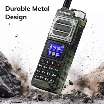 BAOFENG UV-25 10W Dual Band Two Way Radio, Tri-Power Tactical Ham Radio Handheld Walkie Talkie for Adults, UV FM Aviation NOAA Receiver, 5200mAh Battery USB-C Port, 999CH, Chirp Compatible, Camo Green