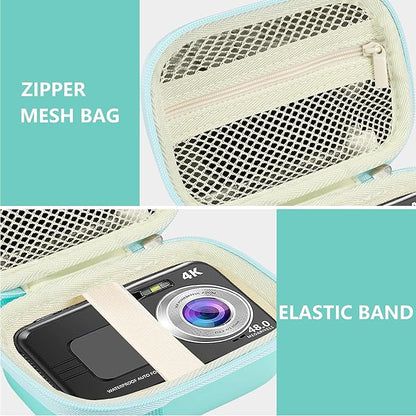 Leayjeen Waterproof Digital Camera Case Compatible with YISENCE/HICSHON/Trsunow/EUXOR/Yiffecal/ZNIARAKL10FT 30MP FHD 1080P Waterproof Camera,Fill Light Underwater Camera for Snorkeling- Green(Case)