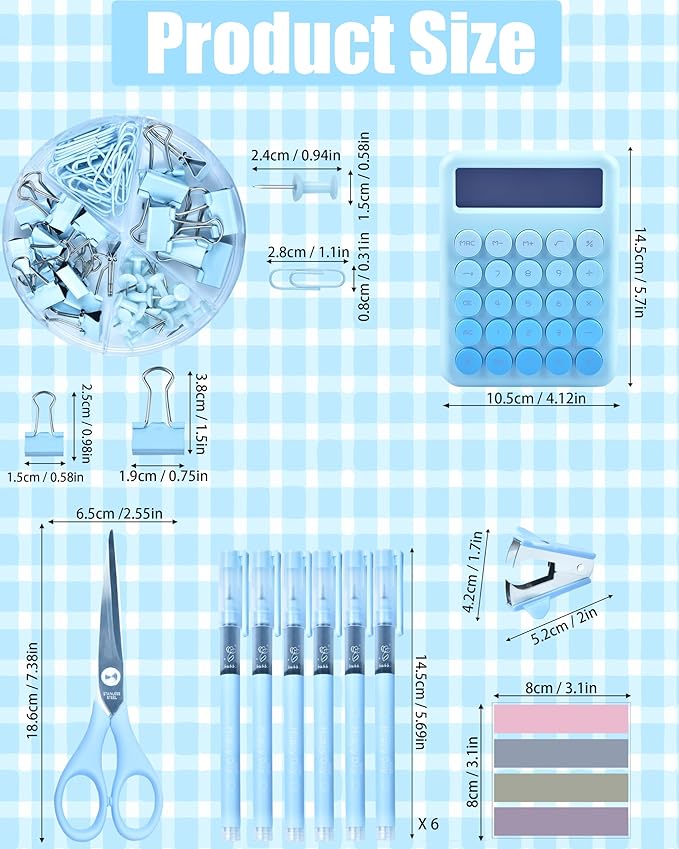 Blue Desk Organizers and Accessories With Mesh Desk Organizer and 360°Rotating Pen Holder and a Lot of Office Blue Office Supplies Beautifully Presented in a Gift Box Christmas Gifts