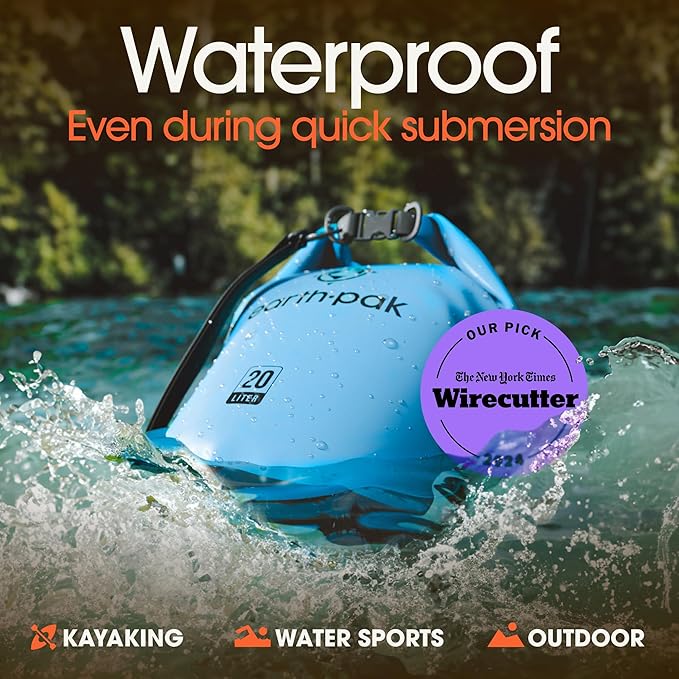 Earth Pak Waterproof Dry Bag - Roll Top Waterproof Backpack Sack Keeps Gear Dry for Kayak with Waterproof Phone Case