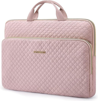 BAGSMART Laptop Case Compatible with 13-13.3 inch Notebook,Compatible with MacBook Pro 14 Inch,MacBook Air,Protective Carrying Bag with Pocket,Handles,Pink