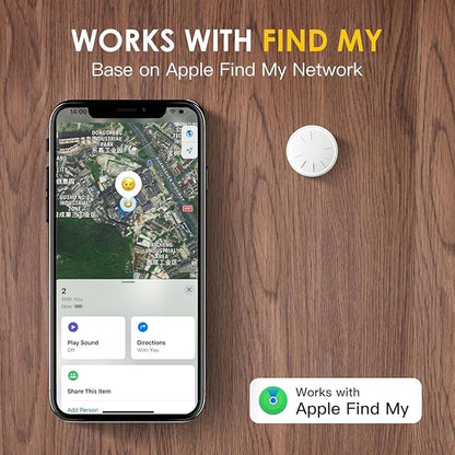 Car GPS Tracking Device for Vehicles, Cars etc,2 PCS Real Time Mini Hidden Car Tracker with Waterproof Case, Work with Find My (iOS Only), No Monthly Fee