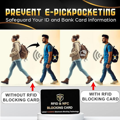 SaiTech IT RFID Blocking Card, One Card Protects Entire Wallet Purse, NFC Contactless Bank Debit Credit Card Protector ID ATM Guard Card Blocker–(Black)