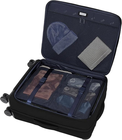 Away Softside Medium Checked Suitcase, 26 Inch Lightweight, Expandable Luggage For Men & Women, Durable Nylon Exterior, TSA Approved Lock, Ideal For Trips 1-2 Weeks, Jet Black