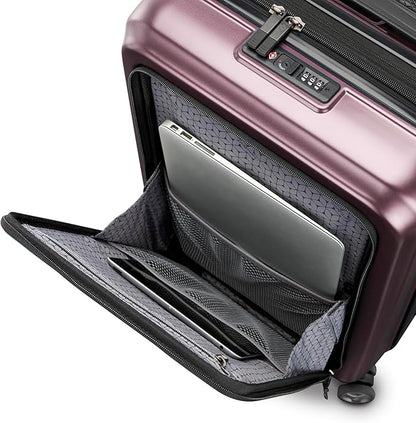 Samsonite Carry-On Pro Front Pocket Hardside Expandable 21-Inch Octiv Luggage: Durable & Impact Resistant, 360° Aero Trac Spinner Wheels, Adjustable Telescopic Handle, TSA Approved Lock - Purple