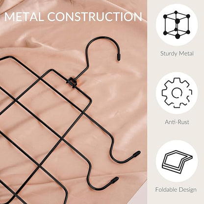 ZEDODIER 2 Pack Tank Top Hanger Space Saving, Bra Hangers for Closet Organizer, Hanging Bra Organizer Tank Tops Holder with 16 Hooks, Metal Closet Organizers and Storage Small Space Solutions, Black