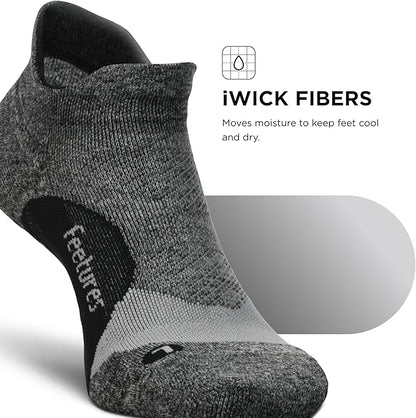Feetures Elite Light Cushion No Show Tab Athletic Ankle Socks - Sport Sock with Targeted Compression