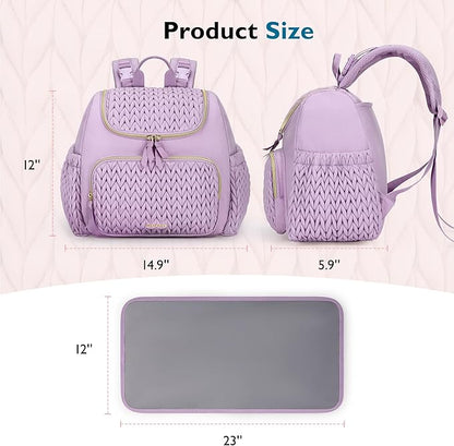 mommore Small Diaper Bag Diaper Backpack Stylish Toddler Baby Mini Maternity Bags Travel Backpacks with Insulated Pockets, Changing Pad, Stroller Straps