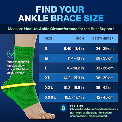 Modvel Foot & Ankle Brace Socks for Sprained Ankle Compression Sleeve - Plantar Fasciitis Relief Brace, Foot Support for pain Women & Men - Tendonitis & Arthritis Feet Sleeve, Stabilizing Ankles Wrap