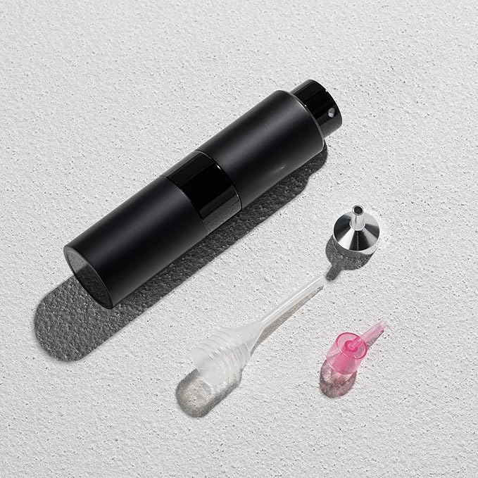 Perfume Travel Refillable Atomizer Bottle: Cologne Spray Mini for Refill - Empty Fragrance Sprayer for Men - Large Size 20ML Black