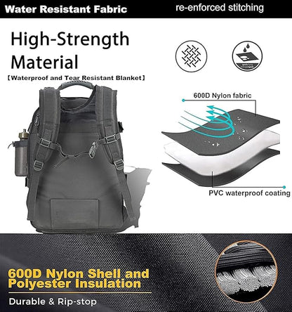 Expandable 40-64L Military Tactical Backpack 3 Day Bag Hiking Gym Sport Camping