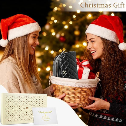 COSHAYSOO Unique Christmas Valentines Easter Mothers Day Travel Gifts for Women Mom Teacher Nurse Adult Daughter, Black Personalized Makeup Bag Quilted Leather Cosmetic Bags Monogram Initial Letter I