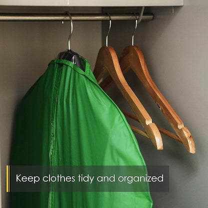 Vinyl Garment Bag, 6 Count, Waterproof, Green, 24"x48", Clear Window, Easy to Use, Convenient Storage of Suits, Shirts, Sweaters and Coats