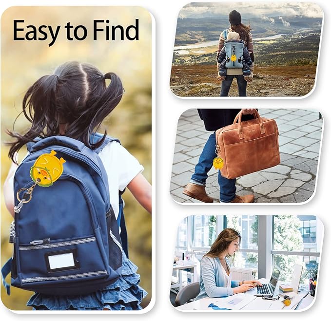 Leather Keychain Case Holder Compatible with Apple AirTag, GPS Airtag Keychain Finder Tracker with Key Ring, Anti-Scratch Protective Air Tag Cover