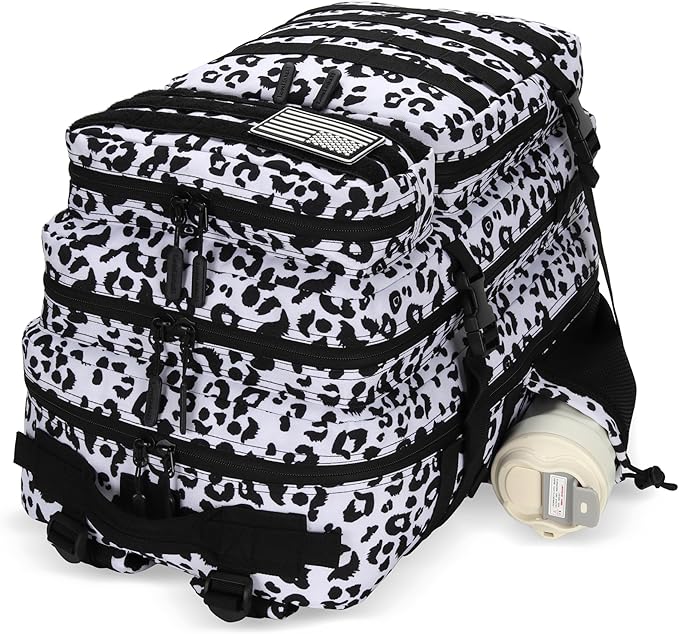 25L Tactical Backpack for Men and Women Small Military Tactical Backpack Heavy Duty Molle Assault Pack Daypack for Hiking Camping Travel Work Gym Outdoors (Leopard)