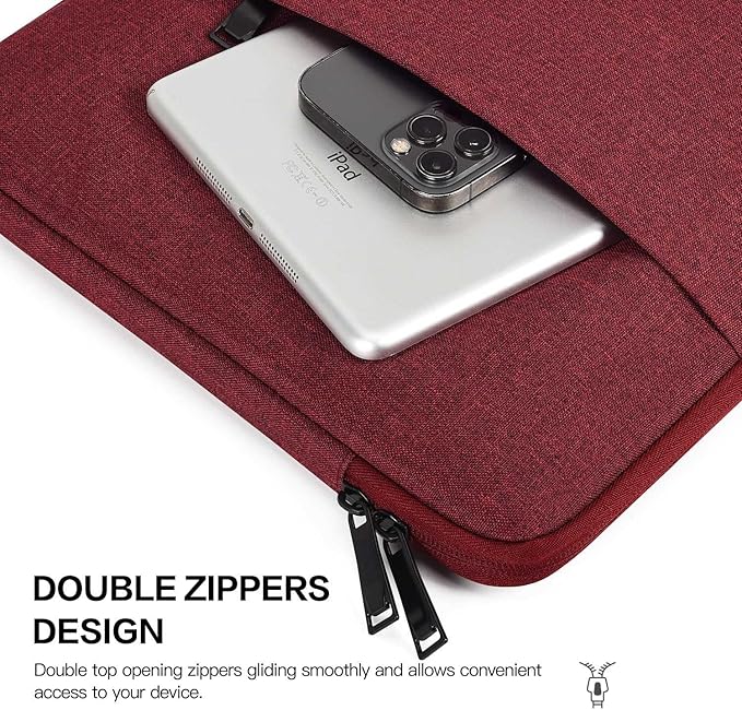 Laptop Sleeve Case for MacBook Pro 14 inch M3/M2/M1 Chip Pro/Max A2918 A2992 A2779 A2442 2025-2022, Surface Laptop 6 5 13.5" Water-Resistant Computer Bag with Accessory Pocket -Wine Red