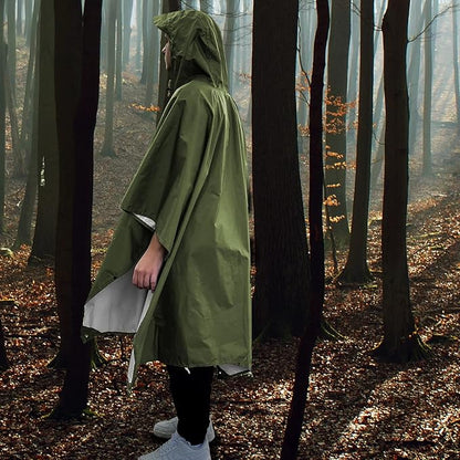 ANYOO Hooded Rain Poncho for Adults Waterproof Lightweight Rain Coat for Men Women Reusable Rain Jacket for Emergency Outdoor