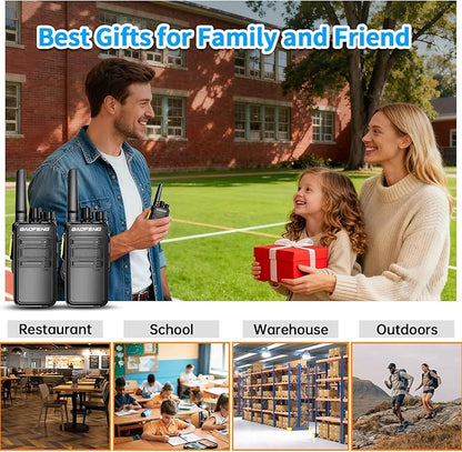 BAOFENG BD-V12B Radio 6 Pack Long Range Walkie Talkies for Adults, Portable FRS Two-Way Radios Rechargeable, with 6 Way Gang Charger,Earpiece,Typc-C Charging for School,Restaurant,Xmas Birthday Gifts