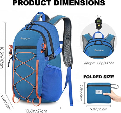 Seektop 20L Foldable Waterproof Hiking Backpack, Ultralight Small Lightweight Daypack Packable Backpack for Men Woman