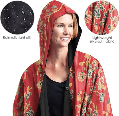 RainCaper Ellery Newport RI Historical Society Womens Rain Cape Poncho with Hood Reversible