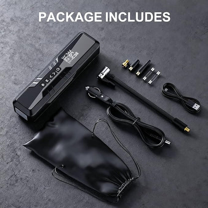 Tire Inflator Portable Air Compressor - 150PSI Cordless Air Pump for Car Tires, Portable Tire Inflator for Car, DC 12V Air Compressor with Pressure Gauge/LED Light for Auto/Bike/Motorcycle/Ball