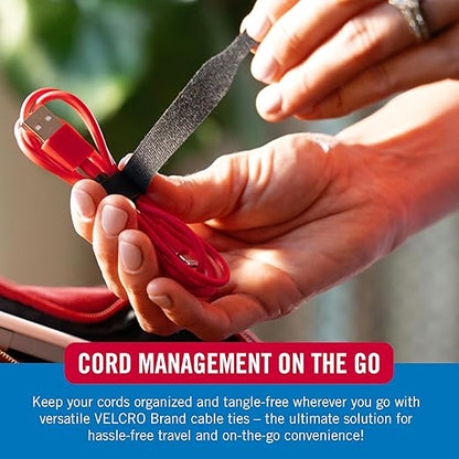 Velcro Brand Reusable Cable Ties – Mens Stocking Stuffers 2025, 100 Pack 6 Inch Cable Management Ties, Cord Wraps for Electrical Cords, Black