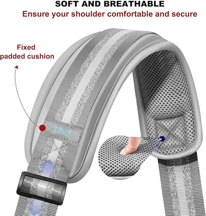 ZINZ 60" Universal Bag Strap with Ultra-Thick Fixed Breathable Pad Adjustable Heavy-Duty Shoulder Strap for Laptop Bag Crossbody Luggage Gym Bag Camera Bag and More -TH01B04