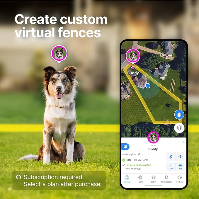 Halo Collar 4, GPS Wireless Dog Fence & Dog Training Collar with GPS Tracker, Subscription Required, Waterproof, Orchid, One Size