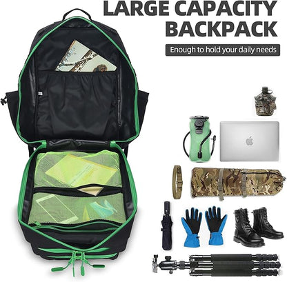 45L Tactical Assault Backpack - 3 Day Assault Pack with MOLLE Waterproof Rucksack (Back Green)