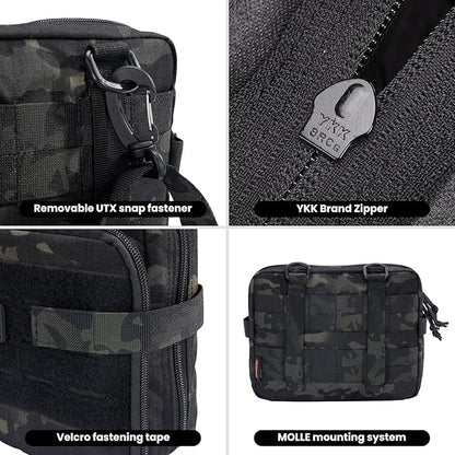 EXCELLENT ELITE SPANKER Tactical Molle Admin Pouch Utility Organizer EDC Medical Bag Utility EDC Tool Pouch with Shoulder Strap Attachment Pouches Waist Bag
