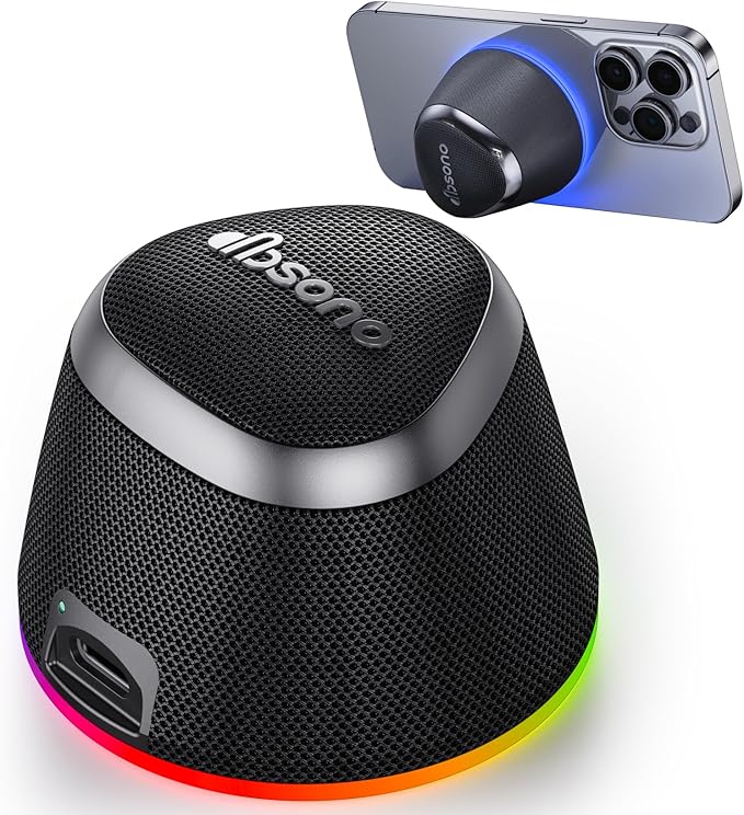 White Elephant Gifts Portable Speaker: Stocking Stuffers for Teens Adults Men Women, Loud Sound Bluetooth Speakers Phone Stand Accessories, Birthday Christmas Ideas Gift Boy Girl Trendy Stuff-Black
