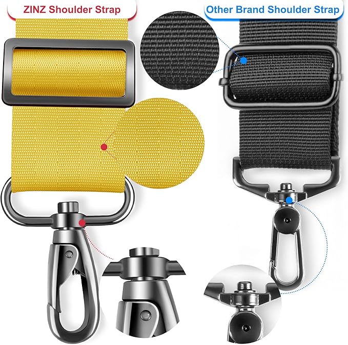 ZINZ 60" Universal Bag Strap with Ultra-thick Fixed Breathable Pad Adjustable Heavy-duty Shoulder Strap for Laptop bag Crossbody Luggage Gym Bag Camera Bag and more -Y01E01