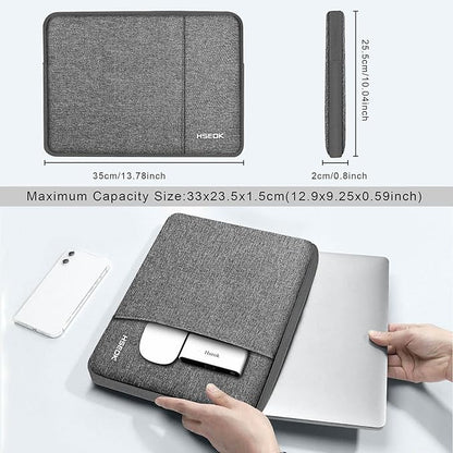 Slim Laptop Case 13.3 14 inch Sleeve, Rainproof & Shockproof Carrying Case for Notebooks Compatible with MacBook Pro 14" and All Models 13.3" MacBook Air/Pro, Most Popular 13"-14" PC,Dark Gray