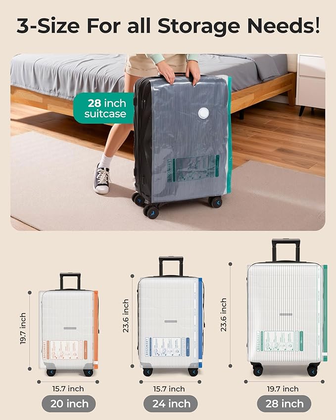 BAGSMART Vacuum Storage Bags for Travel with Rechargeable Air Pump, 12 Pack Portable Space Saver Bags for Travel & Home, Vacuum Compression Seal Bag for Clothing, Blanket, Duvets