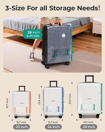 BAGSMART Vacuum Storage Bags for Travel with Rechargeable Air Pump, 21 Pack Portable Space Saver Bags for Travel & Home, Vacuum Compression Seal Bag for Clothing, Blanket, Duvets