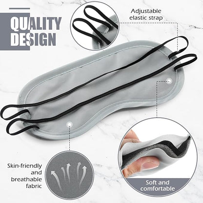 Tarpop 200 Pcs Eye Mask Sleeping Blindfold Eye Cover with Adjustable Strap for Games Party Team Building Travel Individually Wrapped Sleep Mask for Women Men (Gray)