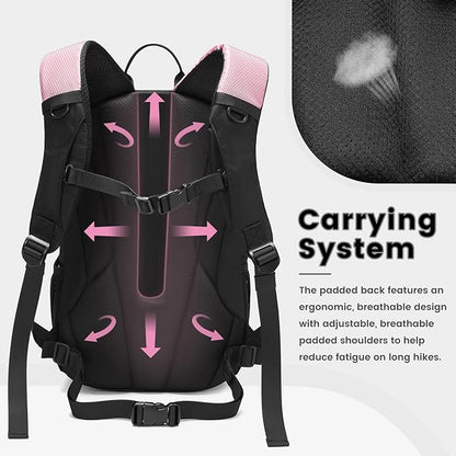 20L Lightweight Hiking Daypack, Small Hiking Backpack for Women(Pink)