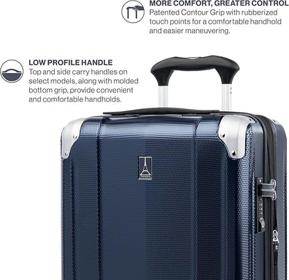 Travelpro Pathways 3 Hardside Expandable Luggage, 8 Spinner Wheels, Lightweight Hard Shell Suitcase, 3 Piece Set (21/25/28), Royal Blue